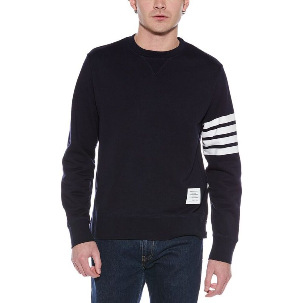 Thom Browne Mens  Crewneck Sweatshirt, Blue